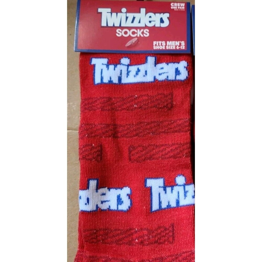 TWIZZLERS Novelty Crew Socks MENS Size 6-12 Odd Sox Candy Gift One-Pair